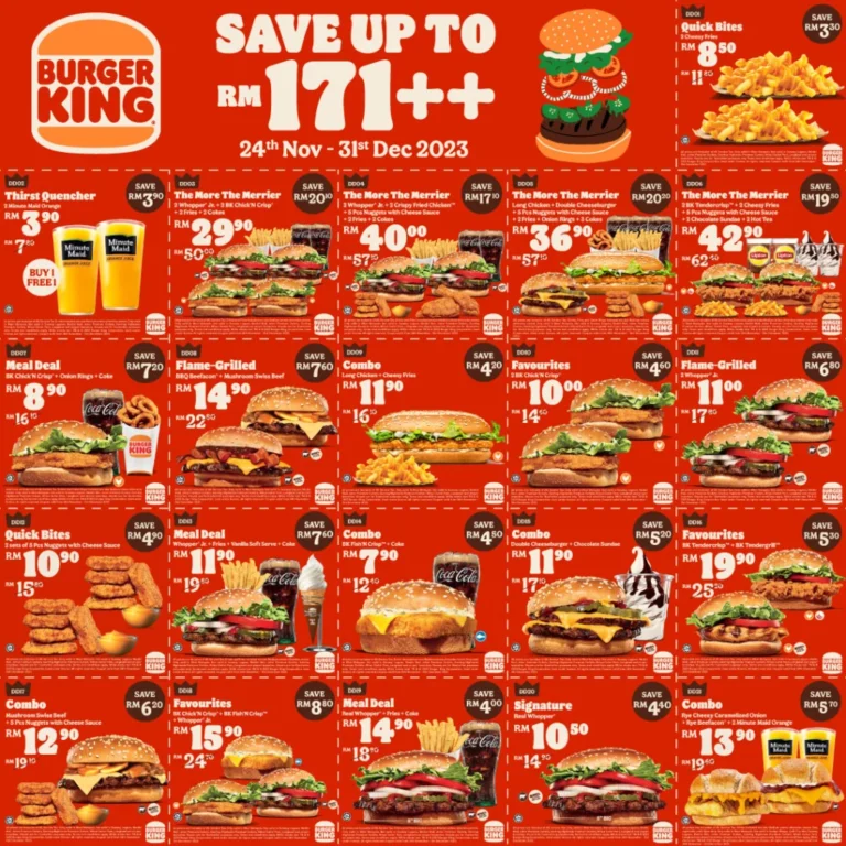 Burger King Malaysia Menu