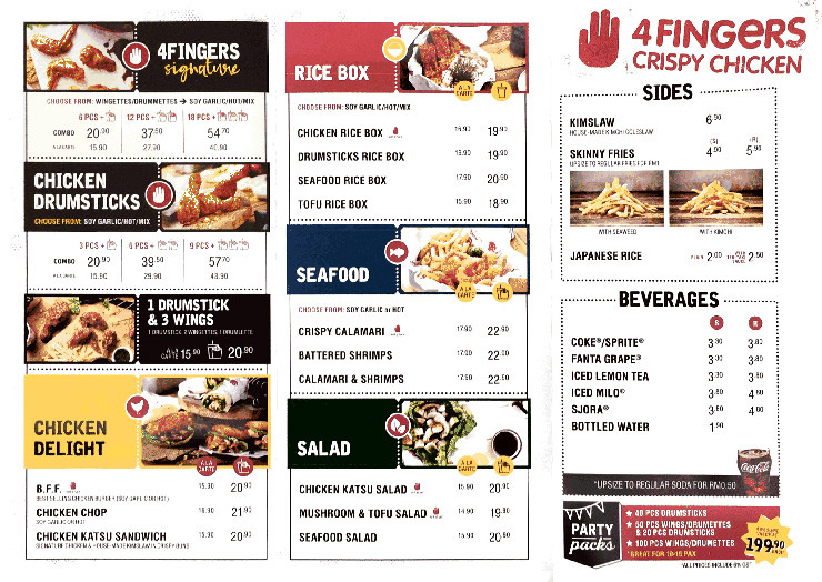 4 Fingers Menu