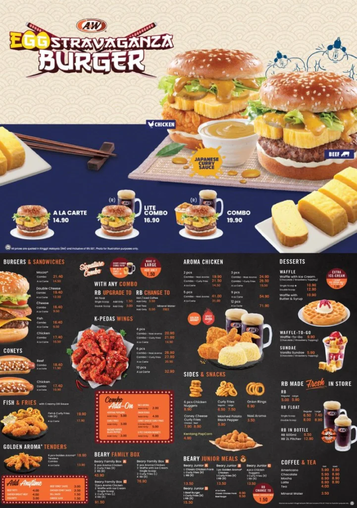 A&W Menu
